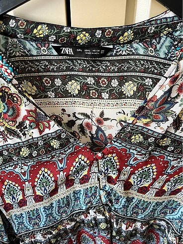 l Beden çeşitli Renk Zara Etnik Desen Şifon Bluz