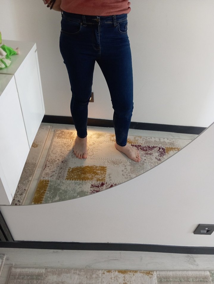 Kadın lacivert Dar Kesim Denim Pantolon — görsel 8/9