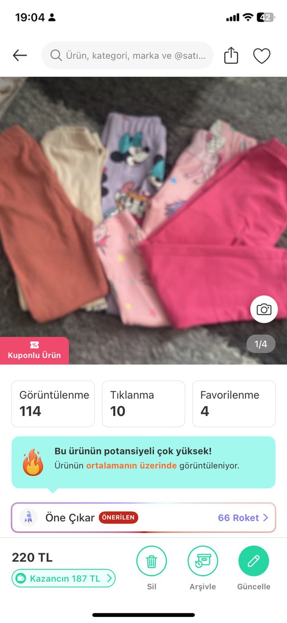 Kız Çocuk Renkli Baskılı Tayt 4 yas - Görsel 4