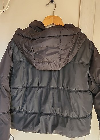 m Beden ZARA siyah Kapüşonlu Fermuarlı Kısa mont