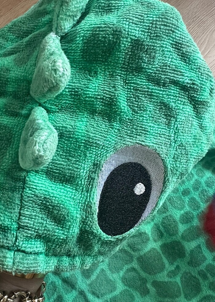 Dinozor desenli erkek çocuk panço havlu - Görsel 4