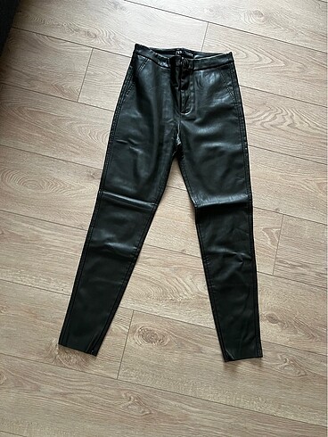 Zara haki deri tayt pamuk - Görsel 2