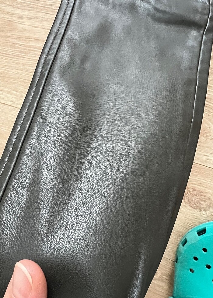 Zara haki deri tayt pamuk - Görsel 3