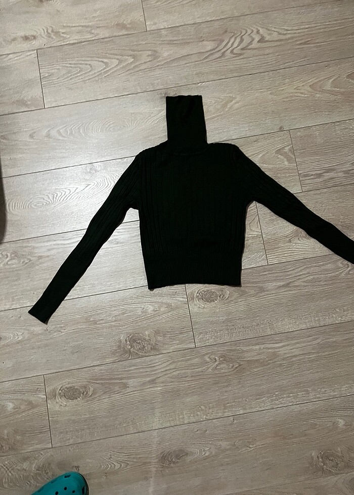 Zara haki s beden sıfır crop kazak - Görsel 2