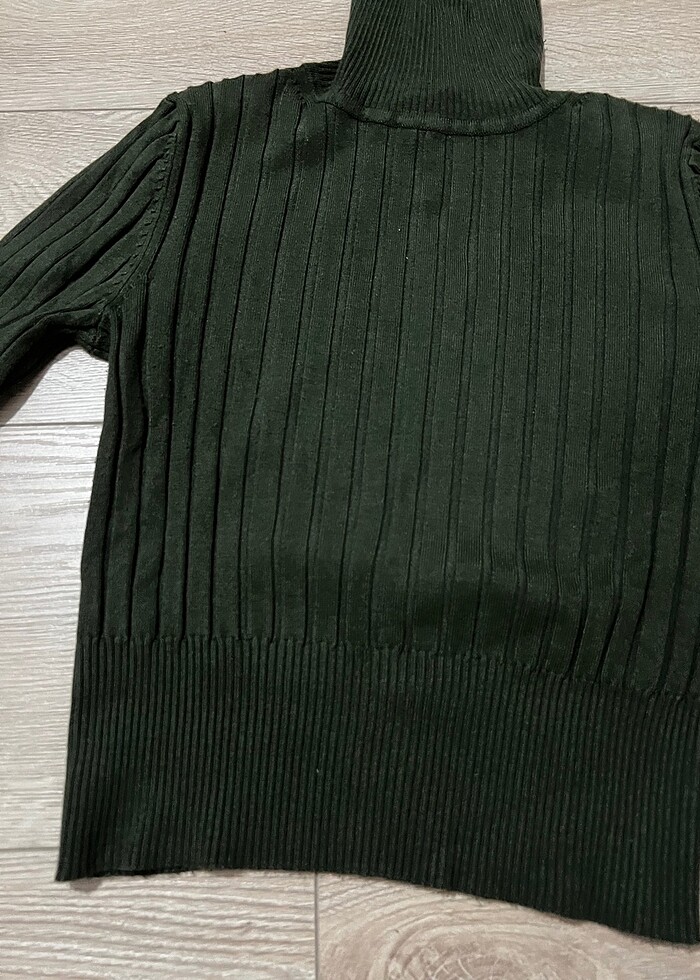 Zara haki s beden sıfır crop kazak - Görsel 3