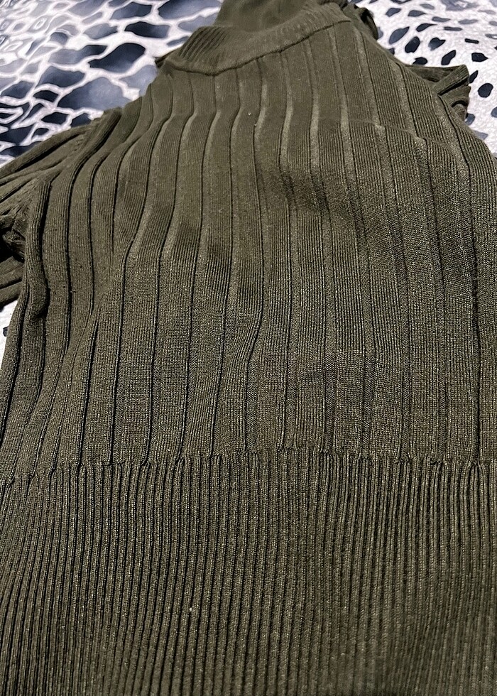 Zara haki s beden sıfır crop kazak - Görsel 4