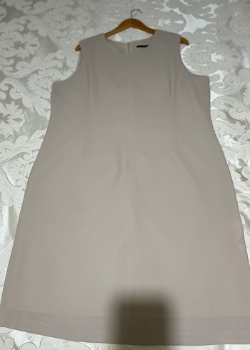 Bej Kolsuz Midi Ofis Elbisesi Gusto - Görsel 4