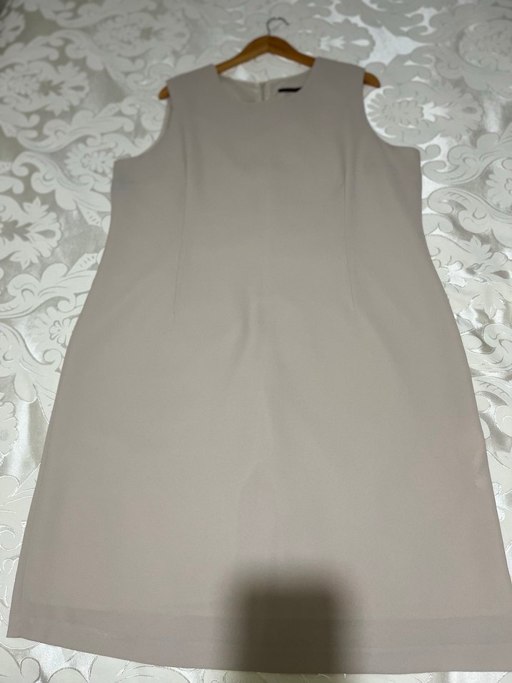 Bej Kolsuz Midi Ofis Elbisesi Gusto - Görsel 4