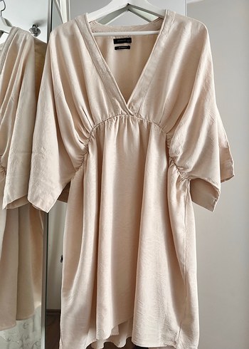 Krem rengi hamile elbisesi - Görsel 3