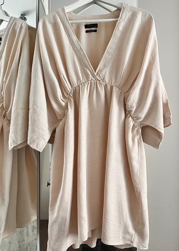 Krem rengi hamile elbisesi - Görsel 2