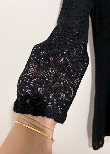 Zara pamuklu örme mini elbise - Görsel 3