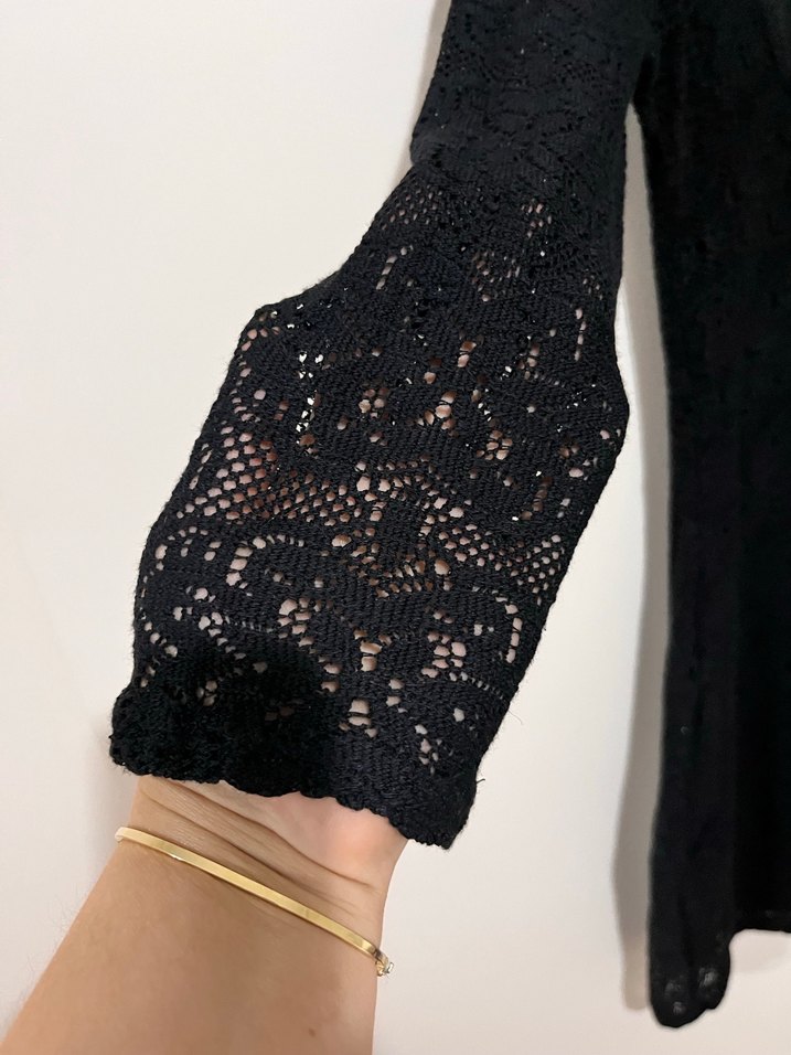 Zara pamuklu örme mini elbise - Görsel 3