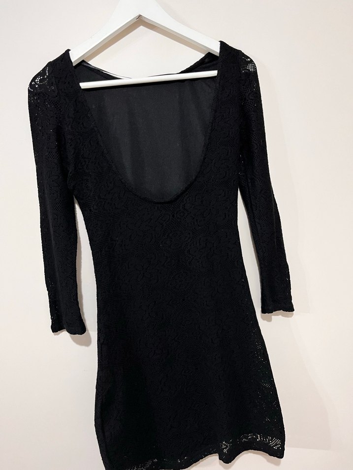 Zara pamuklu örme mini elbise - Görsel 4