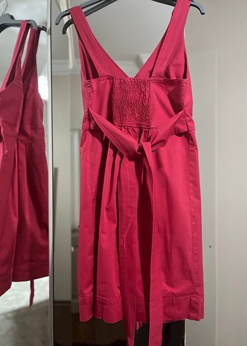 Ahıududu rengi masal gibi kesimli elbise - Görsel 6