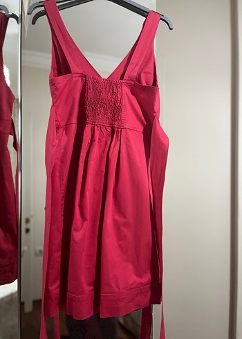 Ahıududu rengi masal gibi kesimli elbise - Görsel 5