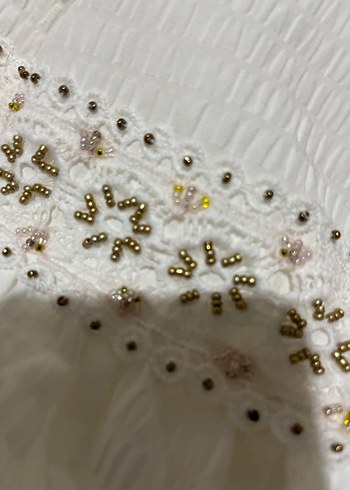 Kar beyazı yeni hamile elbisesi - Görsel 5