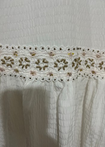 Kar beyazı yeni hamile elbisesi - Görsel 3