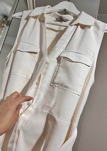 Ekru rengi klasik şık elbise - Görsel 7