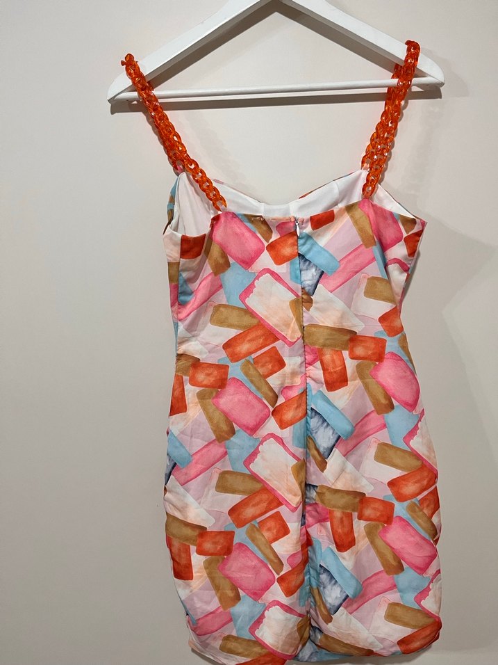 Yeni askılı drapeli korsajlı tatil elbisesi - Görsel 3