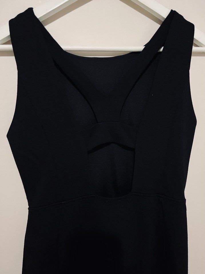 Sırtı şeritli pencereli mini elbise - Görsel 3