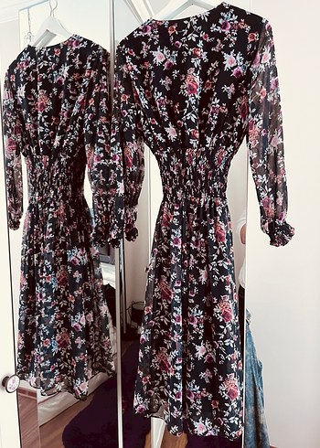 Midi şifon elbise - Görsel 4