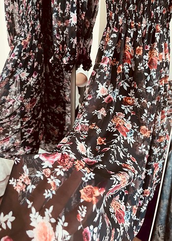 Midi şifon elbise - Görsel 6