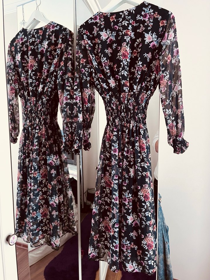 Midi şifon elbise - Görsel 4