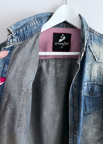 İnce salaş denim gömlek - Görsel 3