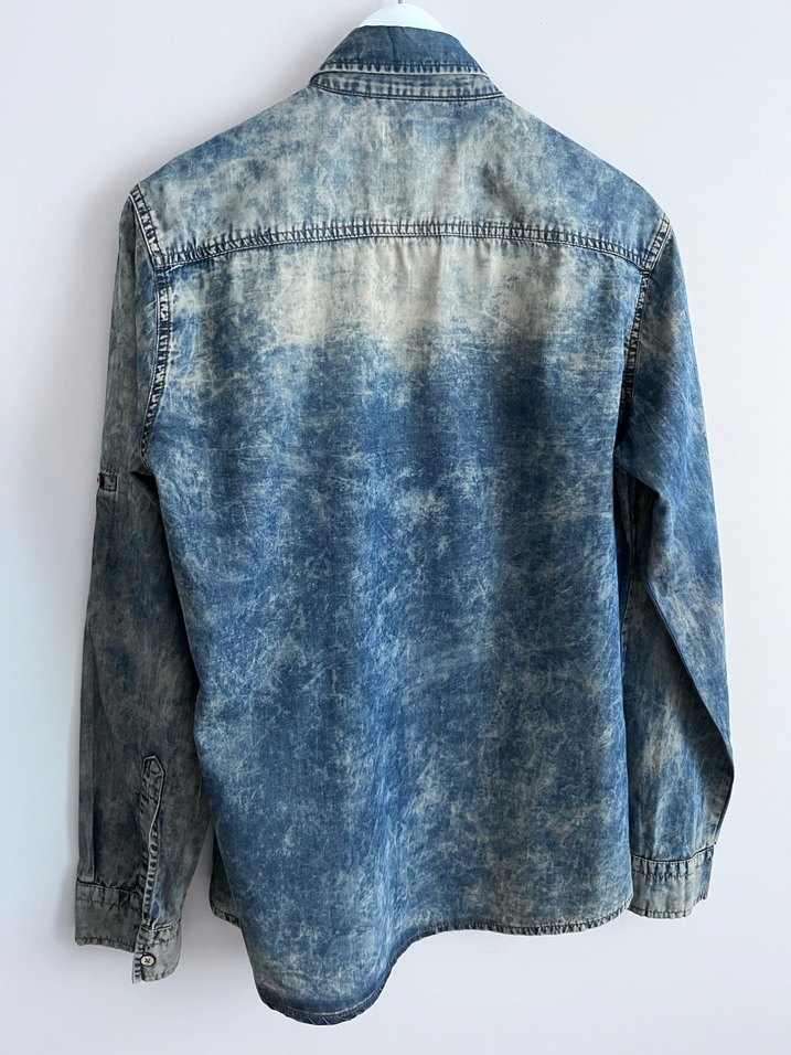 İnce salaş denim gömlek - Görsel 2