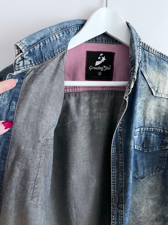 İnce salaş denim gömlek - Görsel 3