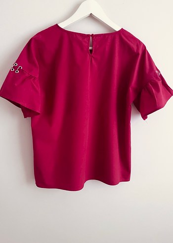 Kırmızı kısa kollu bluz - Görsel 2