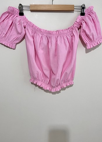 Pamuklu ince crop bluz - Görsel 2