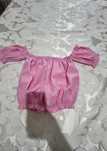 Pamuklu ince crop bluz - Görsel 4