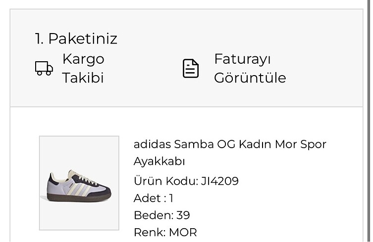 39 Beden Adidas samba spor ayakkabı