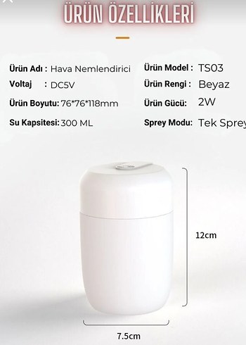 Hava Nemlendirici ve Gece Lambası - Görsel 5