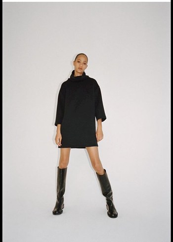 Zara Ottoman kumaş elbise - Görsel 3