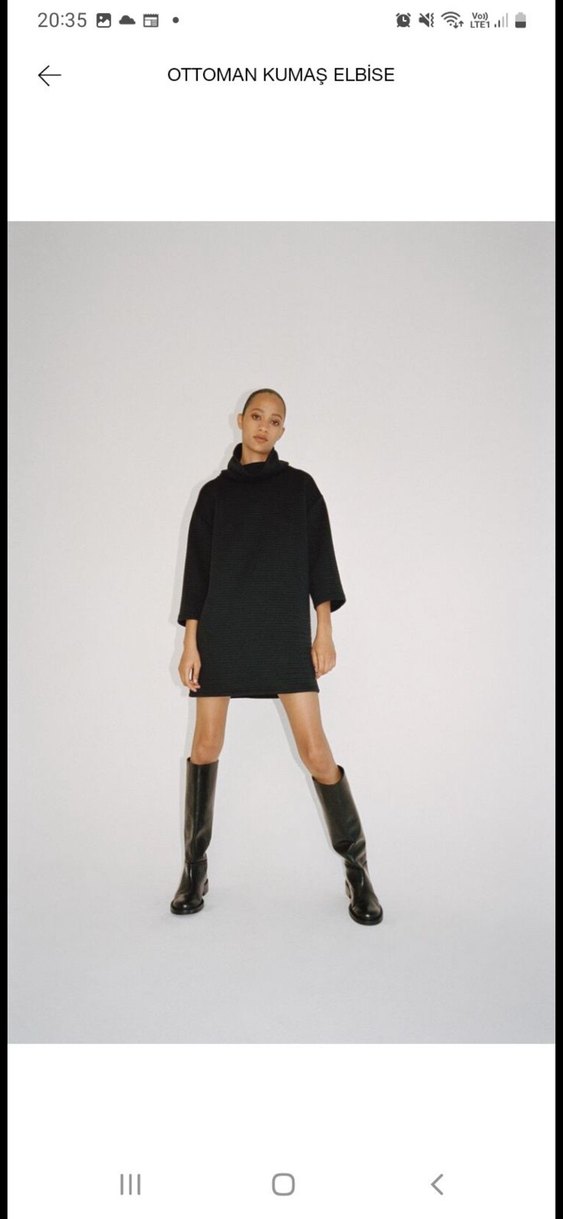 Zara Ottoman kumaş elbise - Görsel 3