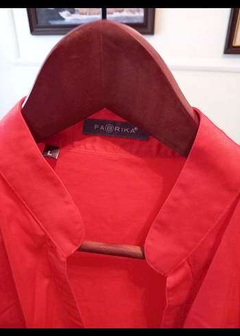 Nar kırmızı hakim Yaka Kısa Kollu Gömlek - Görsel 2