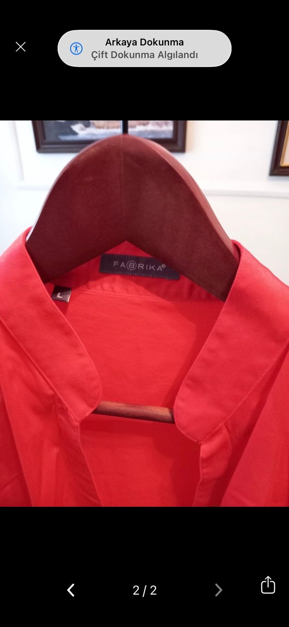 Nar kırmızı hakim Yaka Kısa Kollu Gömlek - Görsel 2