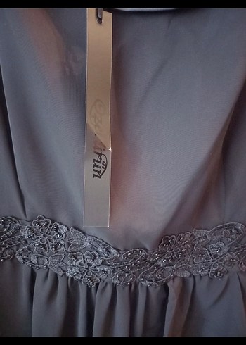 Kolsuz Siyah Uzun gece elbisesi - Görsel 3