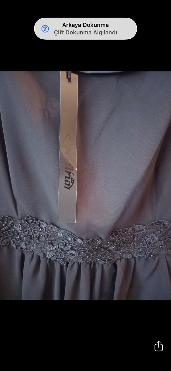 Kolsuz Siyah Uzun gece elbisesi - Görsel 3