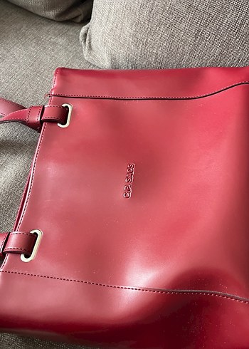 Parlak Bordo Hakiki Deri Kadın Çanta - Görsel 8