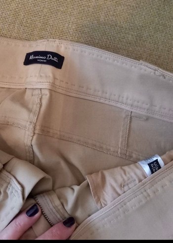 Masaimo Dutti Düğmeli Bej Capri binici model Pantolon - Görsel 3