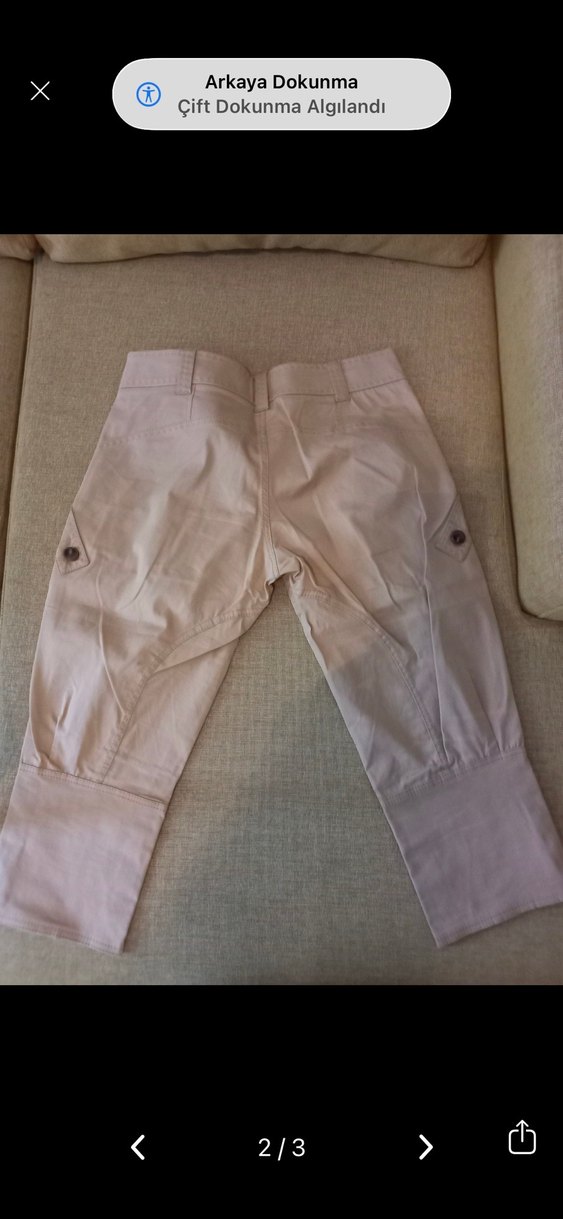 Masaimo Dutti Düğmeli Bej Capri binici model Pantolon - Görsel 2