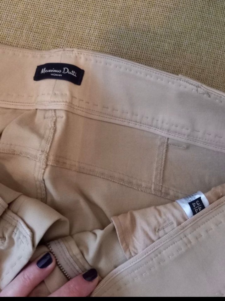 Masaimo Dutti Düğmeli Bej Capri binici model Pantolon - Görsel 3