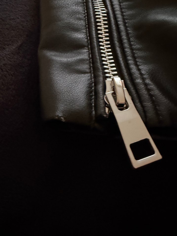 Zara Siyah Deri Biker Ceket - Görsel 4