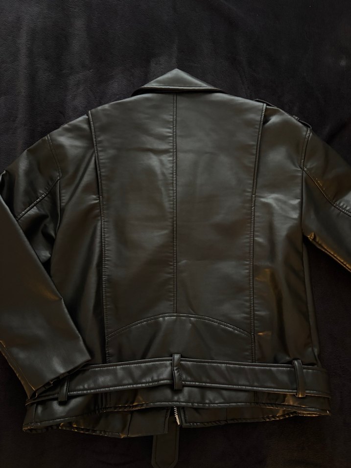 Zara Siyah Deri Biker Ceket - Görsel 2