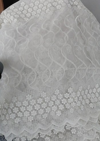 Bohem İşlemeli krem rengi  Tül Perde - Görsel 2