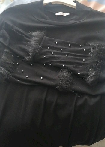 Siyah Tüy Detaylı tunik - Görsel 5