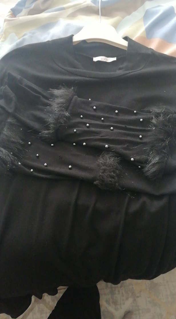 Siyah Tüy Detaylı tunik - Görsel 5